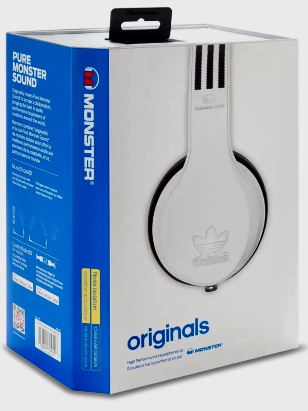 New Monster Originals Adidas Headphones Wired White & Black Over/Around Ear